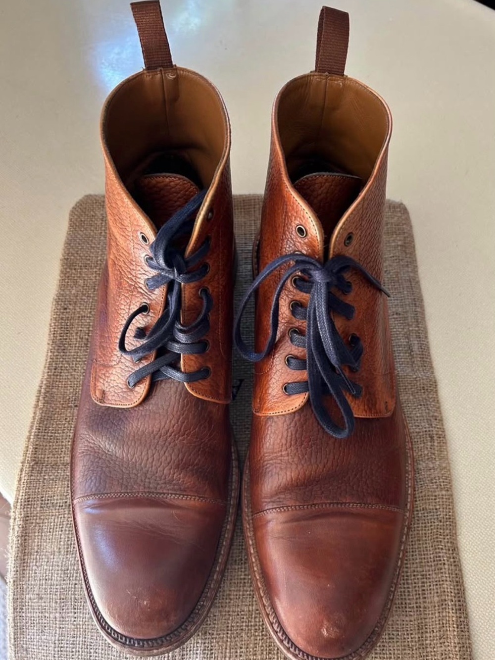 Taft Men's Brown Leather Cap-Toe Lace-Up Size 11 euro 45